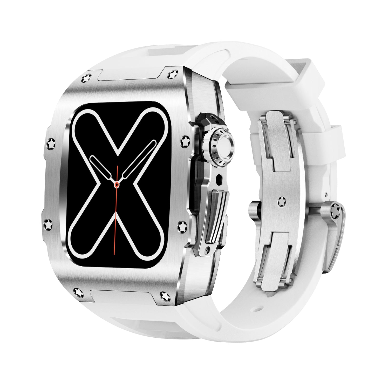 RM7002 Series - Silver Tank Apple Watch Case