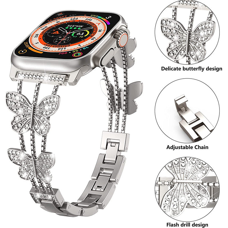 Butterfly Bling Diamond Link Bracelet for Apple Watch