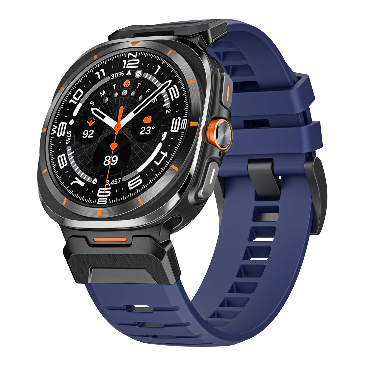 Mecha Style Fluororubber Band For Samsung Watch Ultra