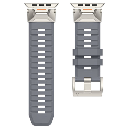 New Mecha Style Fluororubber&Leather Band For Apple Watch