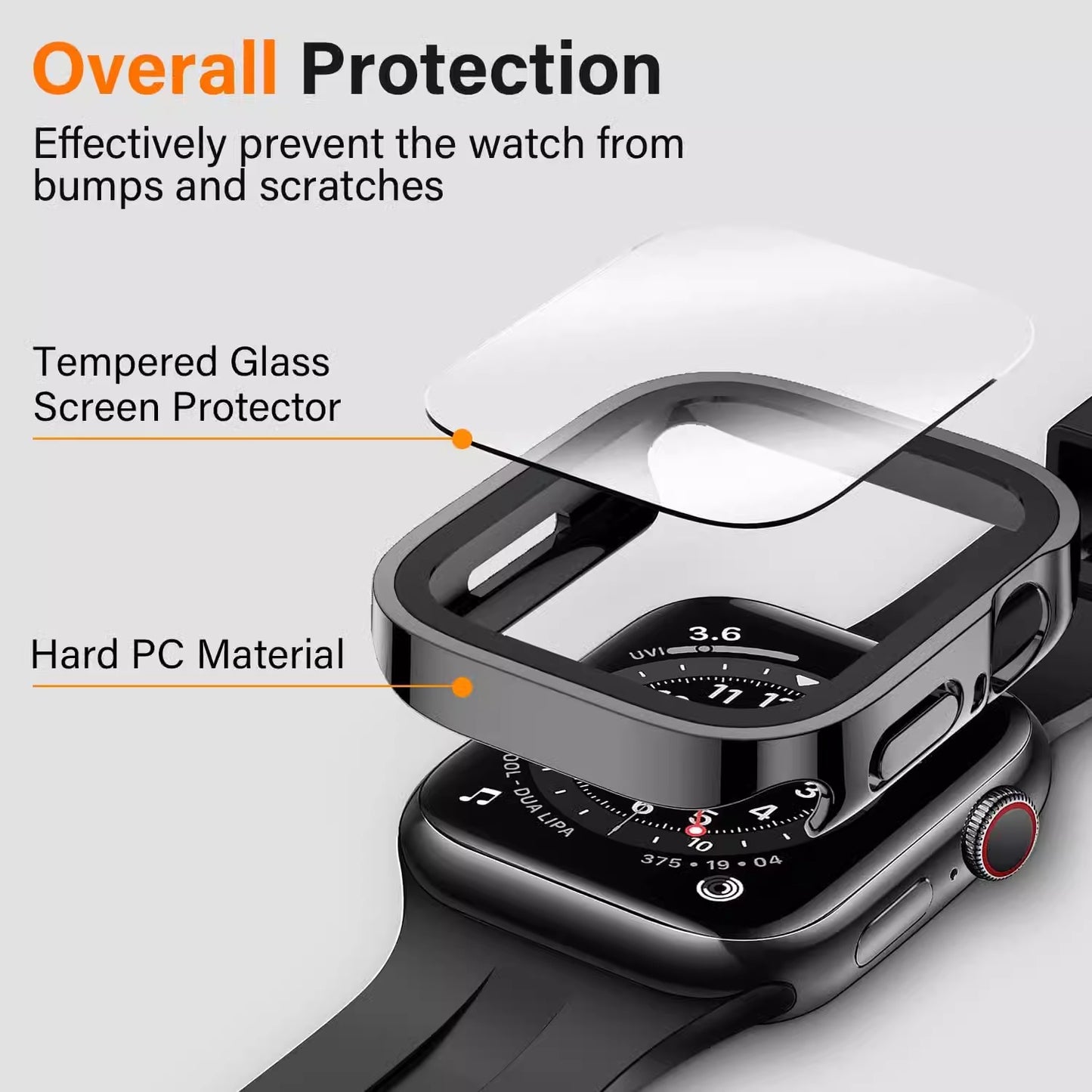 Pack Case with Tempered Glass Screen Protector for Apple Watch