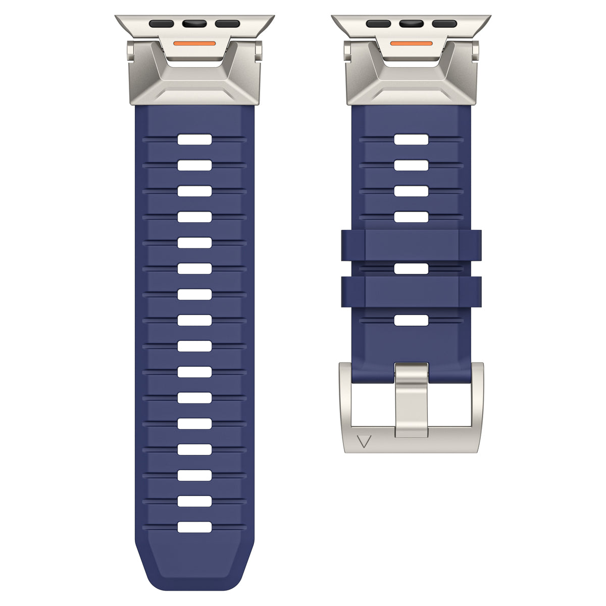 New Mecha Style Fluororubber&Leather Band For Apple Watch