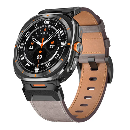 Tactical Leather Band For Samsung Watch 7 Ultra