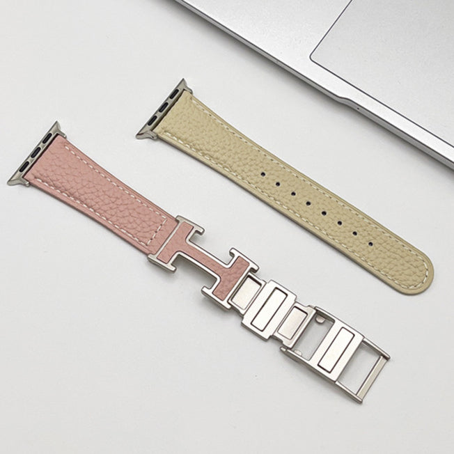 Leather Magnetic Lychee Pattern Band for Apple Watch