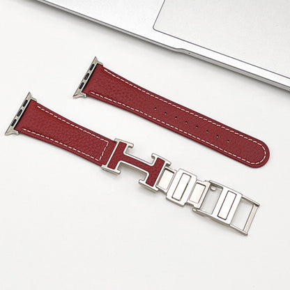 Leather Magnetic Lychee Pattern Band for Apple Watch