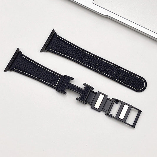 Leather Magnetic Lychee Pattern Band for Apple Watch