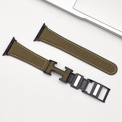 Leather Magnetic Lychee Pattern Band for Apple Watch