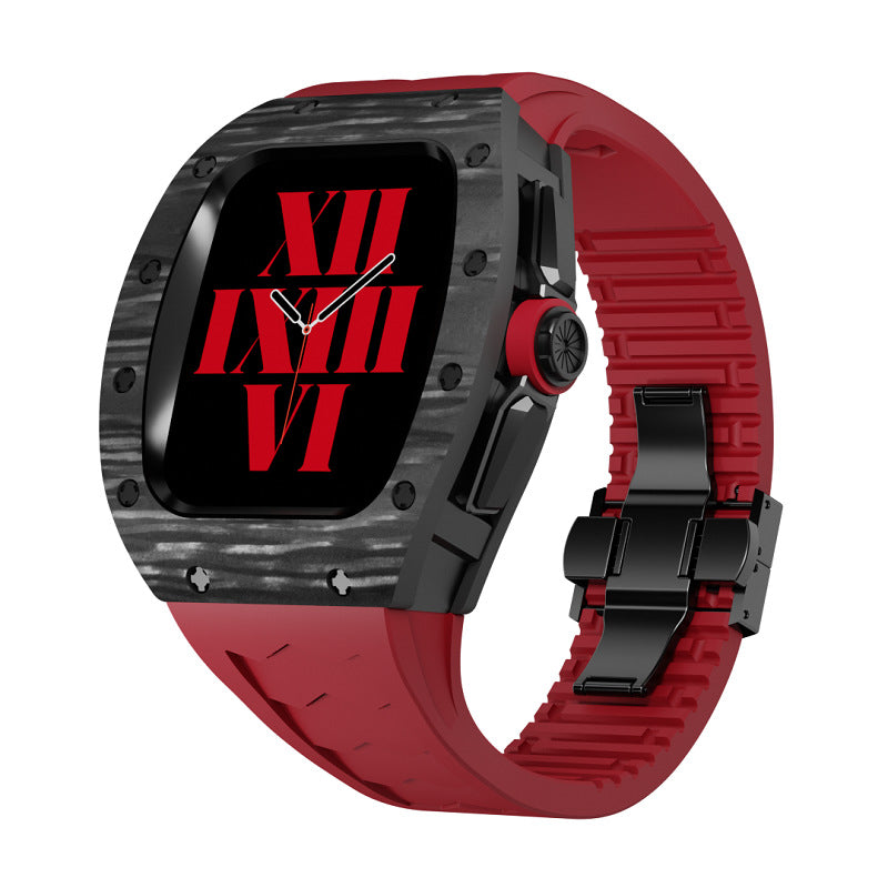 RM9008 Carbon Fiber Series - Dark Wine barrel Apple Watch Case