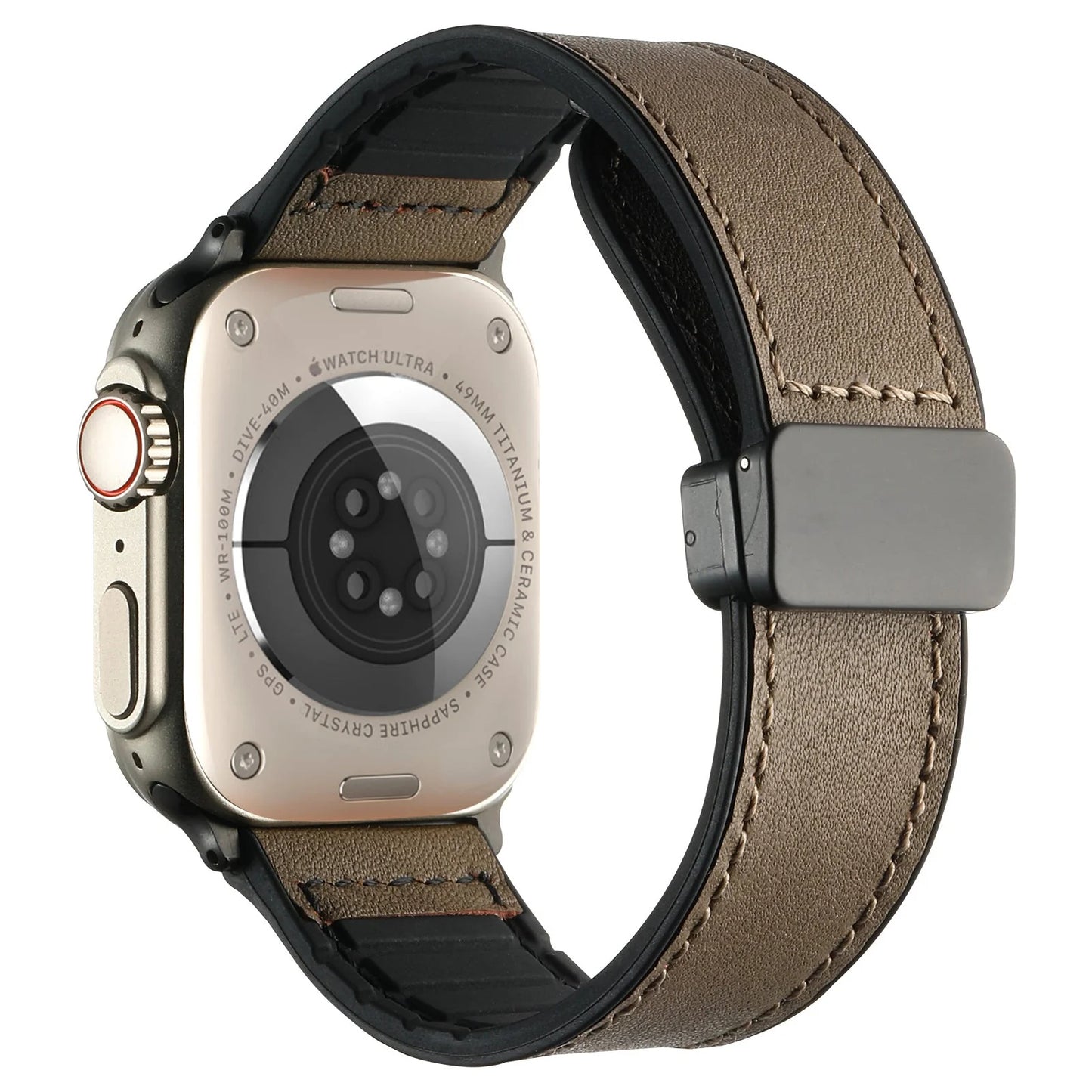 Leather Silicone Band For Apple Watch