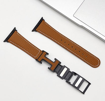 Leather Magnetic Lychee Pattern Band for Apple Watch