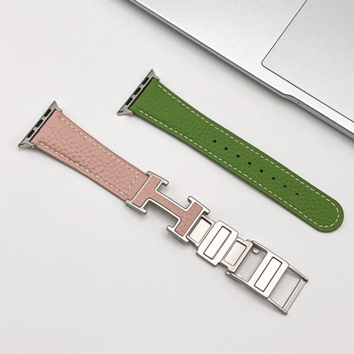 Leather Magnetic Lychee Pattern Band for Apple Watch